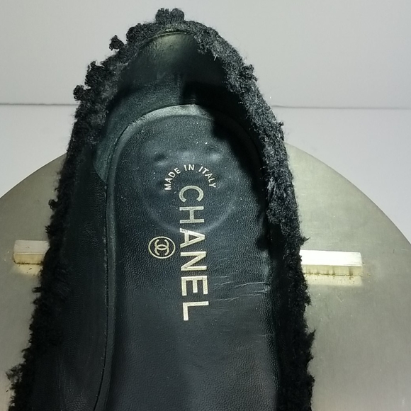 CHANELBlack Tweed Boucle Bow Ballet Flats - Picture 4 of 15